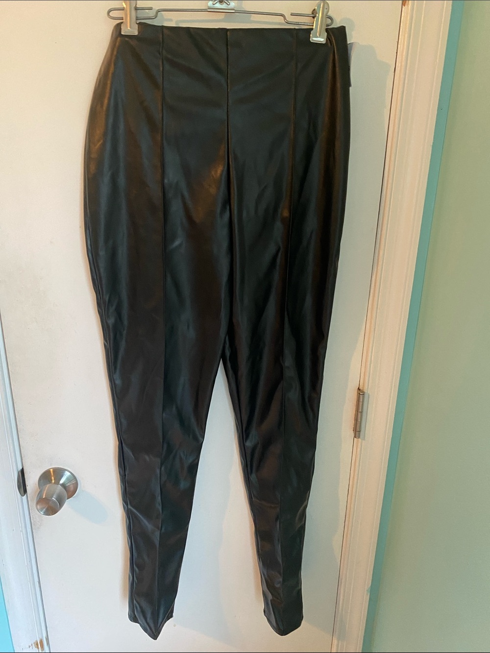 PrettyLittleThing Black Faux Leather Pants NWT